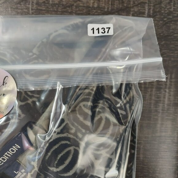 Black & Tan Geometric Pattern Long Sleeve Dress By Max Edition L Babydoll Office - Picture 11 of 11